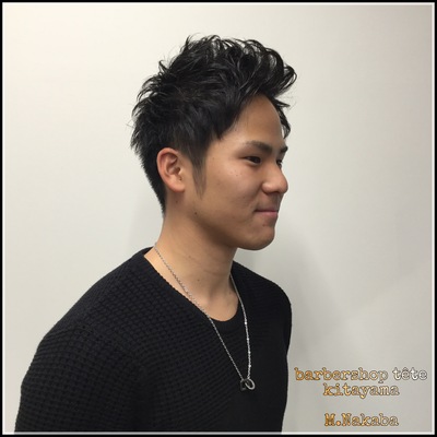 ★黒髪アップバングショート★